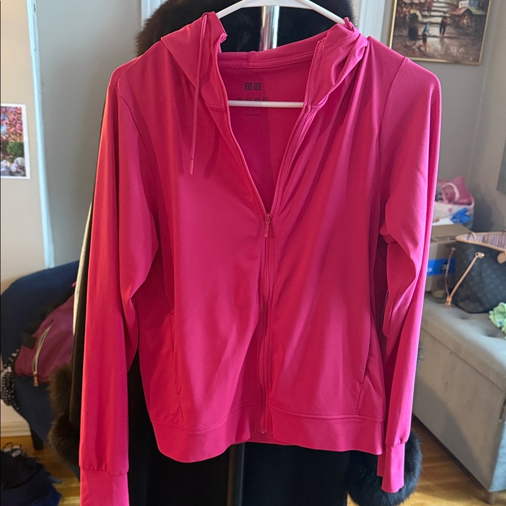 Uniqlo Women's Bright Pink Hoodie
